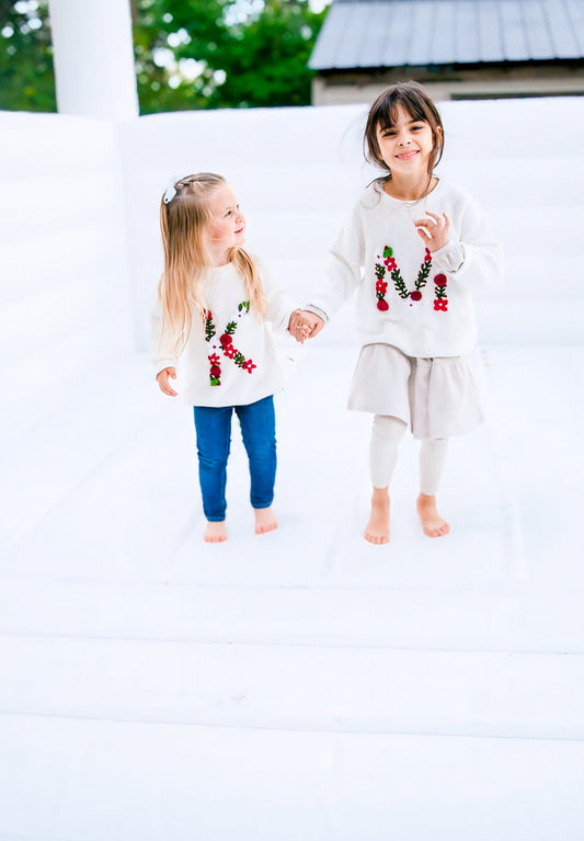 Floral Letter Sweater