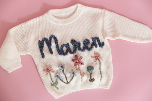 Wildflower Name Sweater (Baby Sizes)