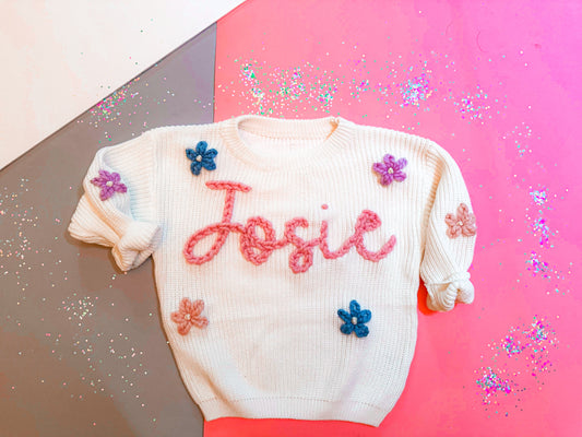 Hand Embroidered Name Sweaters